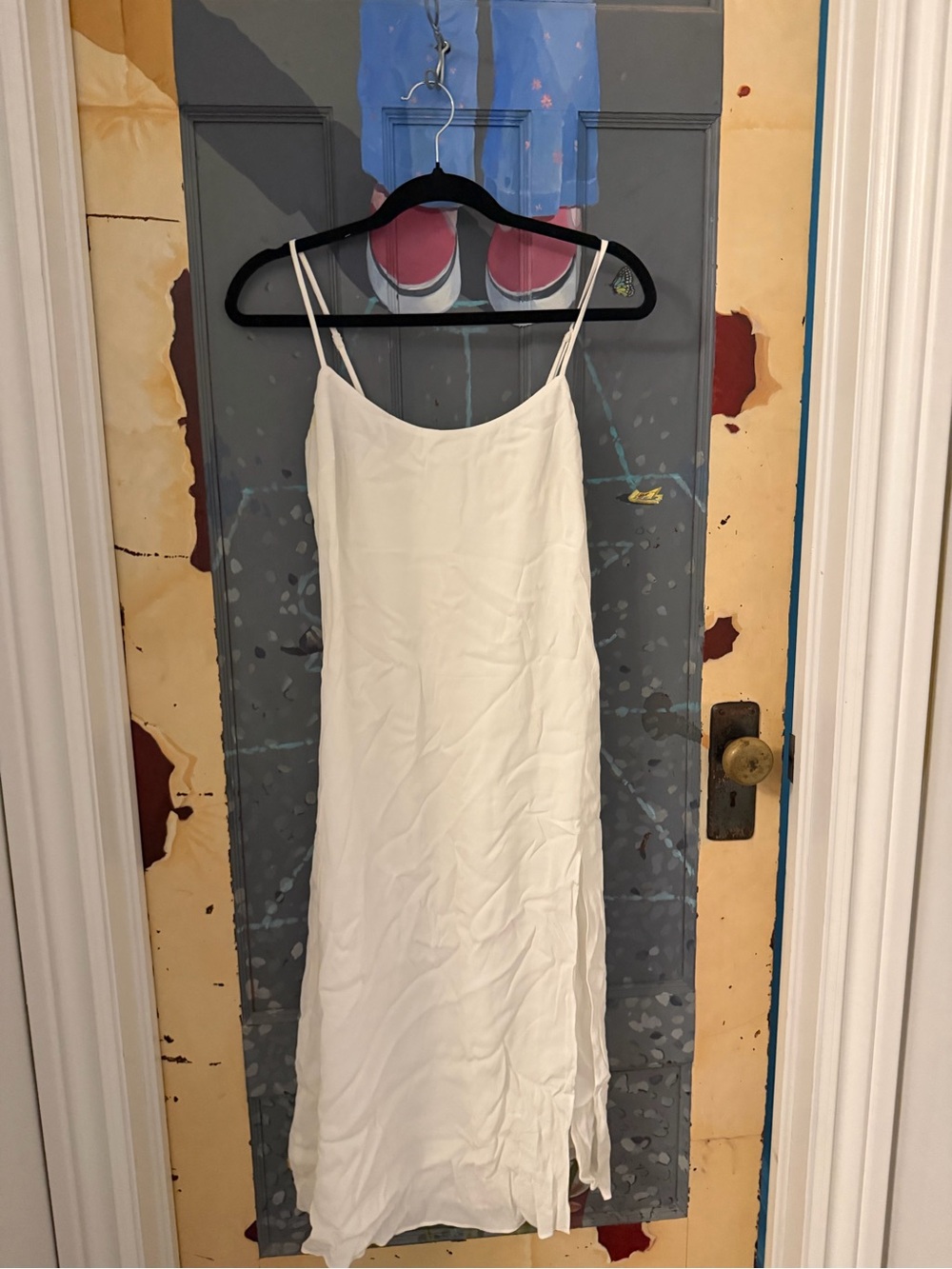 Wilfred White Slip Maxi Dress with Spaghetti Straps
